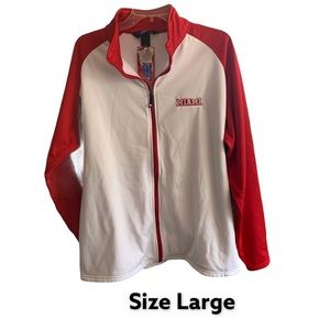 🆕  MIAMI of OHIO White/Red/Black Long Sleeve Full Zip Jacket